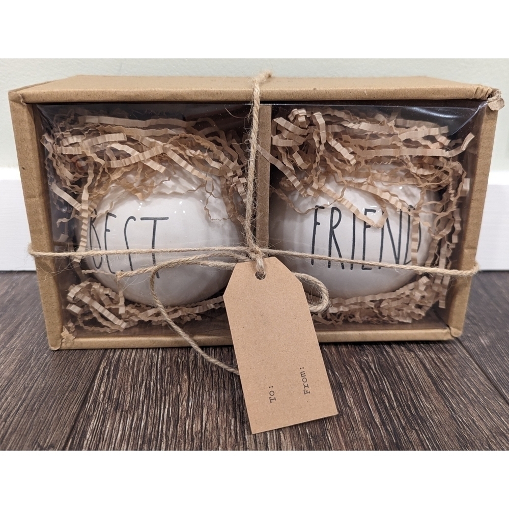 New In Box Rae Dunn Ceramic Best Friend Ornament Set - Picture 8 of 8